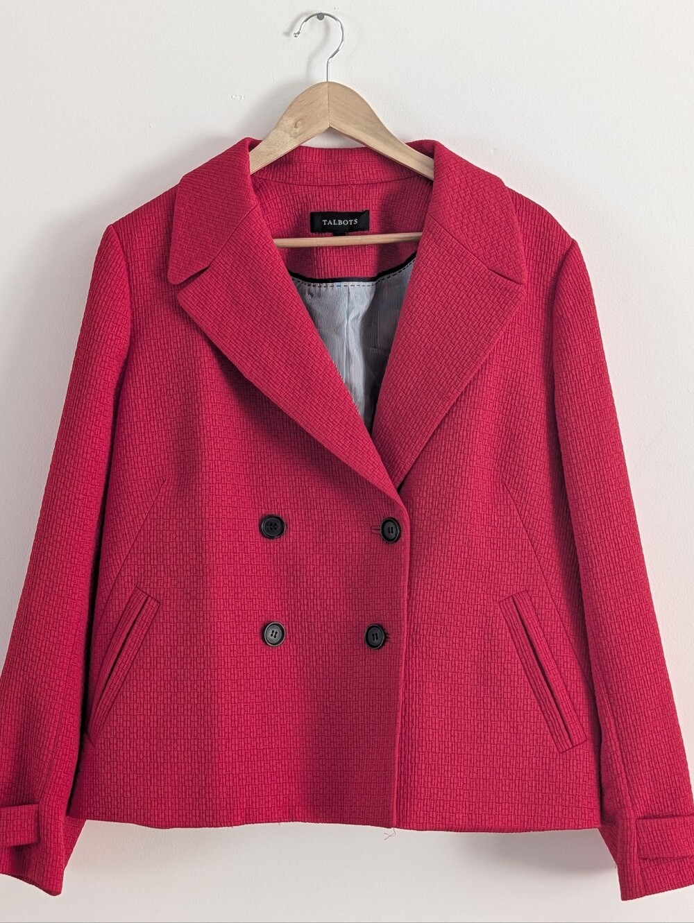Talbots Double-Breasted Cotton-Blend Pea Coat - 20